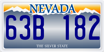 NV license plate 63B182