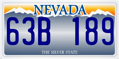 NV license plate 63B189
