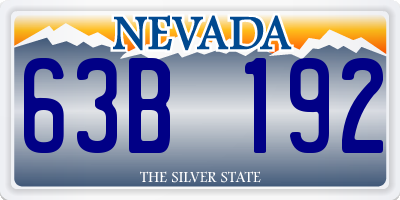 NV license plate 63B192