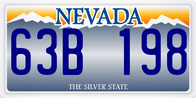 NV license plate 63B198
