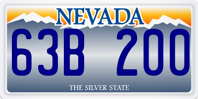 NV license plate 63B200