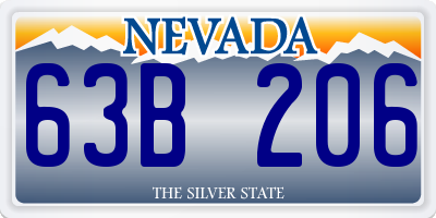 NV license plate 63B206