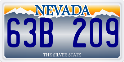 NV license plate 63B209