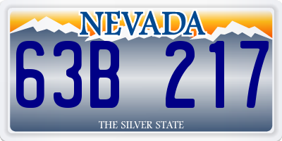 NV license plate 63B217