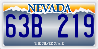 NV license plate 63B219