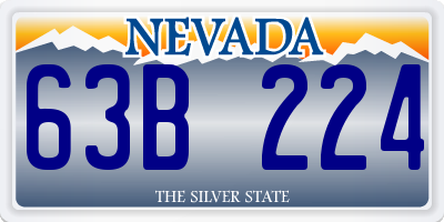 NV license plate 63B224