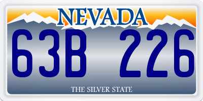 NV license plate 63B226