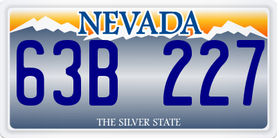 NV license plate 63B227