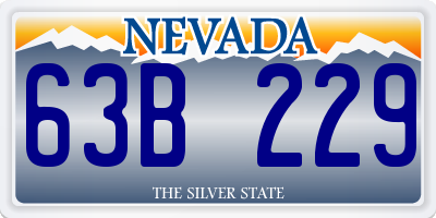 NV license plate 63B229