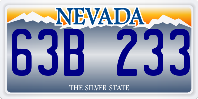 NV license plate 63B233