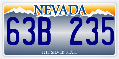 NV license plate 63B235