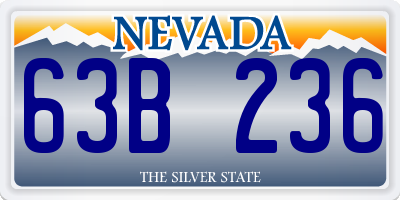NV license plate 63B236