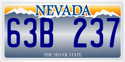 NV license plate 63B237