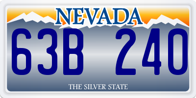 NV license plate 63B240