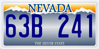 NV license plate 63B241