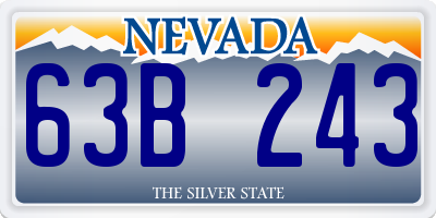 NV license plate 63B243