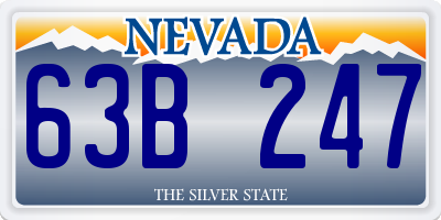 NV license plate 63B247