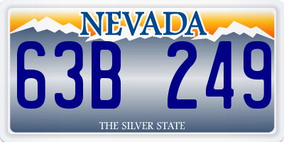 NV license plate 63B249