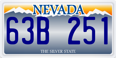 NV license plate 63B251
