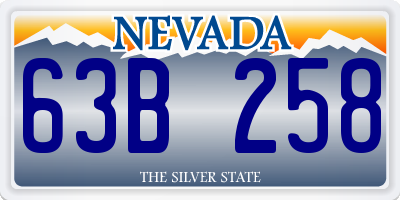 NV license plate 63B258