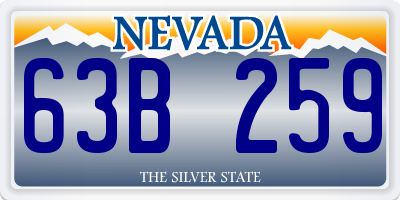 NV license plate 63B259