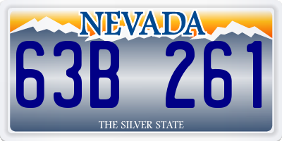NV license plate 63B261