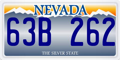 NV license plate 63B262