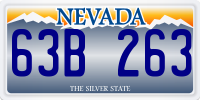 NV license plate 63B263