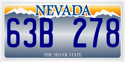 NV license plate 63B278