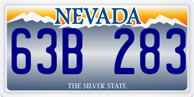 NV license plate 63B283