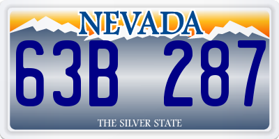 NV license plate 63B287