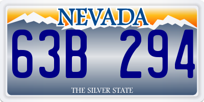 NV license plate 63B294