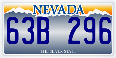 NV license plate 63B296