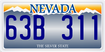 NV license plate 63B311
