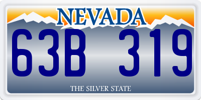 NV license plate 63B319