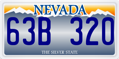 NV license plate 63B320