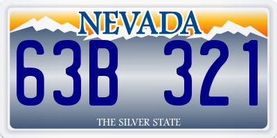 NV license plate 63B321