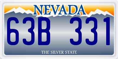NV license plate 63B331