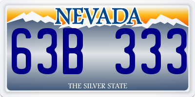 NV license plate 63B333