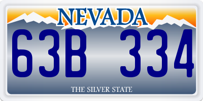 NV license plate 63B334