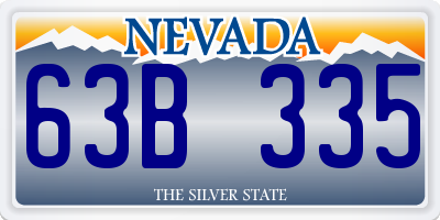 NV license plate 63B335