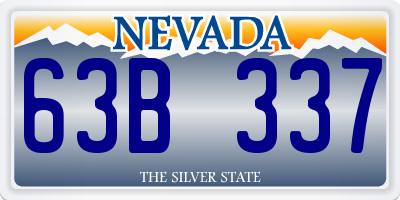 NV license plate 63B337