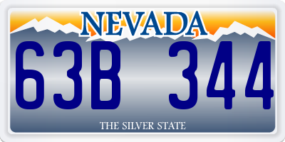 NV license plate 63B344