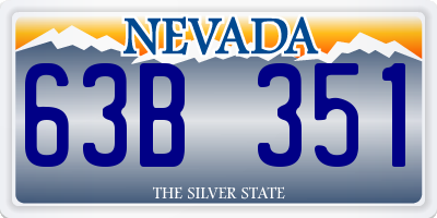 NV license plate 63B351