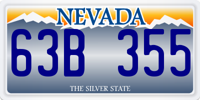 NV license plate 63B355