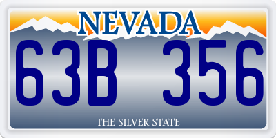 NV license plate 63B356