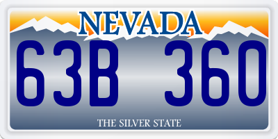 NV license plate 63B360