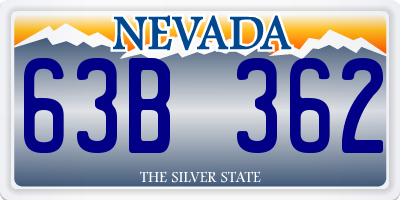 NV license plate 63B362