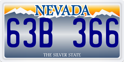 NV license plate 63B366