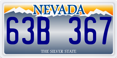 NV license plate 63B367